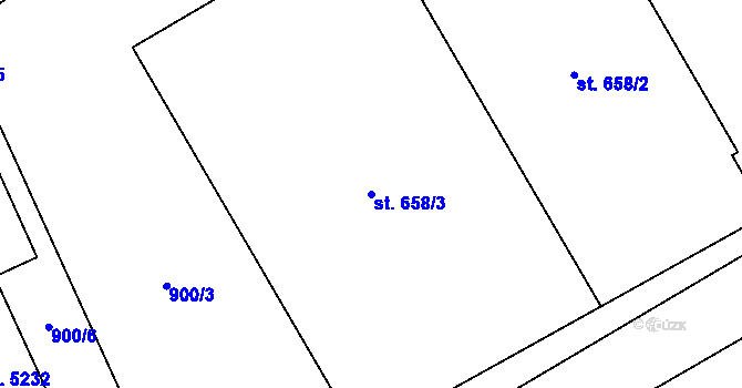 Parcela st. 658/3 v KÚ Beroun, Katastrální mapa
