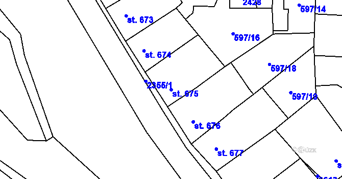 Parcela st. 675 v KÚ Beroun, Katastrální mapa