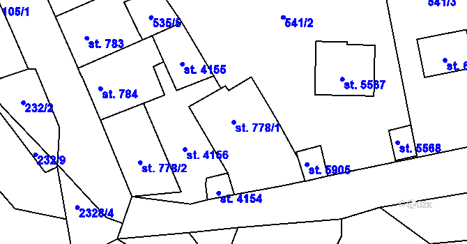 Parcela st. 778/1 v KÚ Beroun, Katastrální mapa