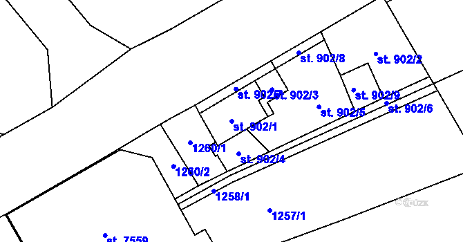 Parcela st. 902/1 v KÚ Beroun, Katastrální mapa