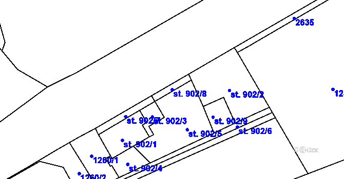 Parcela st. 902/8 v KÚ Beroun, Katastrální mapa