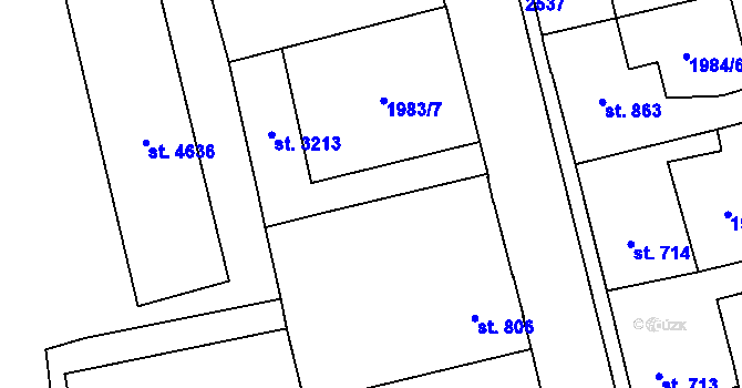 Parcela st. 1039 v KÚ Beroun, Katastrální mapa