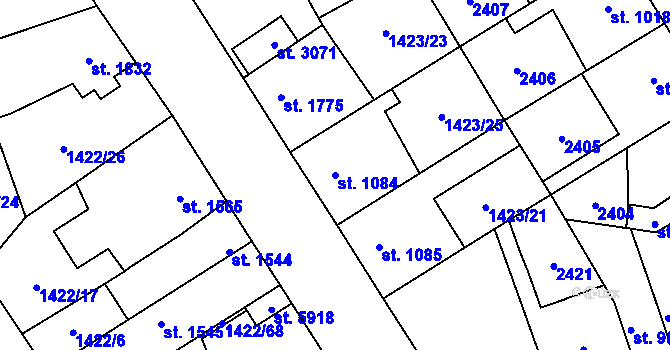 Parcela st. 1084 v KÚ Beroun, Katastrální mapa