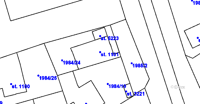 Parcela st. 1101 v KÚ Beroun, Katastrální mapa