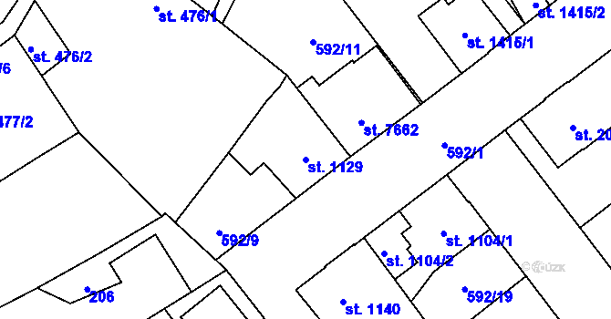 Parcela st. 1129 v KÚ Beroun, Katastrální mapa
