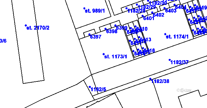 Parcela st. 1173/1 v KÚ Beroun, Katastrální mapa