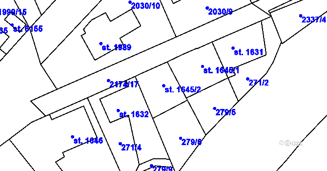 Parcela st. 1645/2 v KÚ Beroun, Katastrální mapa