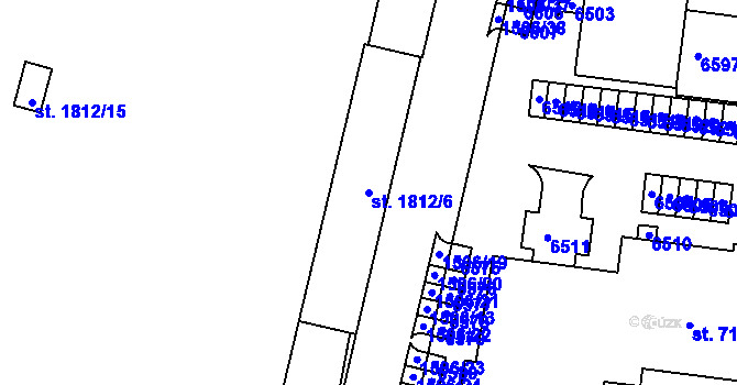 Parcela st. 1812/6 v KÚ Beroun, Katastrální mapa