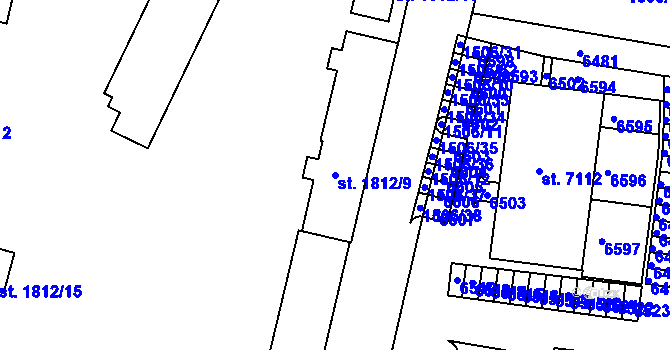 Parcela st. 1812/9 v KÚ Beroun, Katastrální mapa
