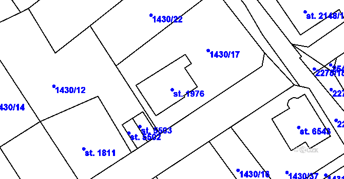 Parcela st. 1976 v KÚ Beroun, Katastrální mapa