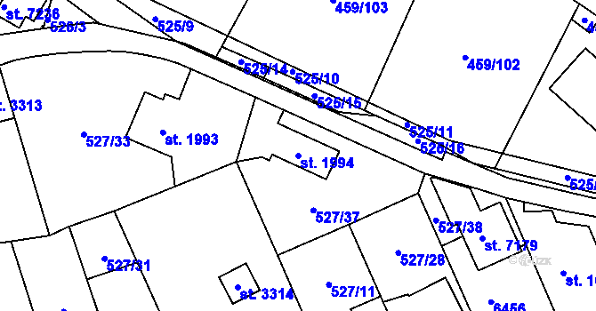 Parcela st. 1994 v KÚ Beroun, Katastrální mapa