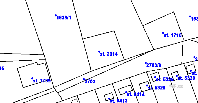 Parcela st. 2014 v KÚ Beroun, Katastrální mapa
