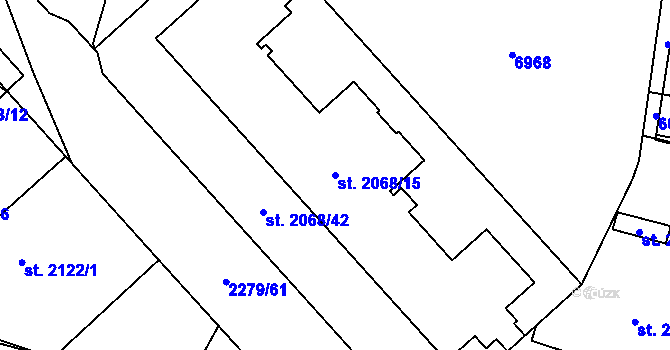 Parcela st. 2068/15 v KÚ Beroun, Katastrální mapa