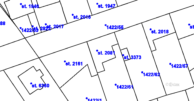 Parcela st. 2081 v KÚ Beroun, Katastrální mapa