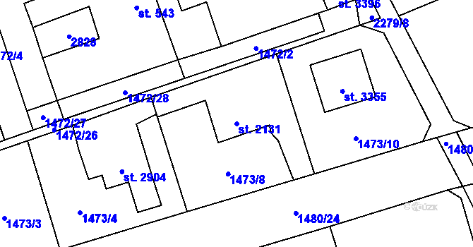 Parcela st. 2131 v KÚ Beroun, Katastrální mapa