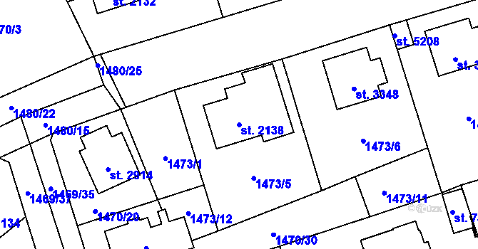 Parcela st. 2138 v KÚ Beroun, Katastrální mapa