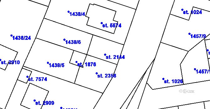 Parcela st. 2144 v KÚ Beroun, Katastrální mapa