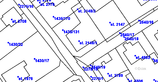 Parcela st. 2148/1 v KÚ Beroun, Katastrální mapa