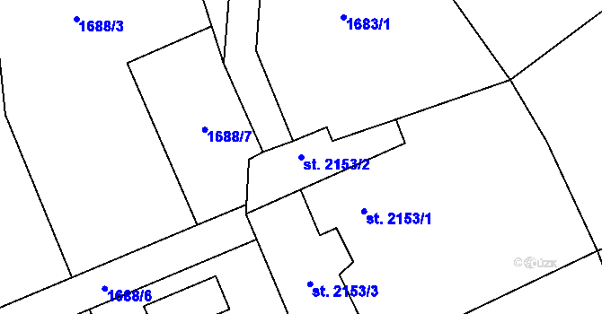 Parcela st. 2153/2 v KÚ Beroun, Katastrální mapa