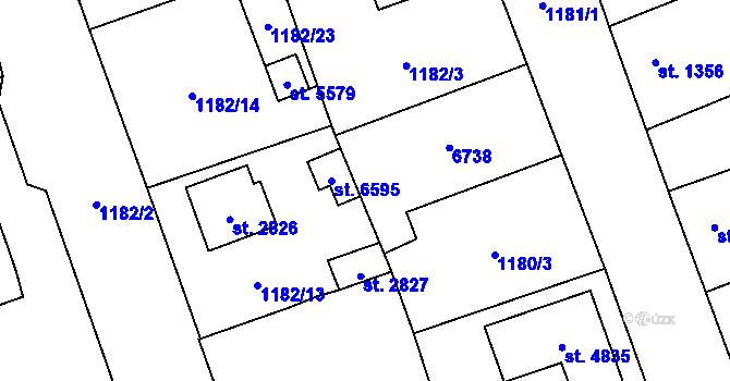 Parcela st. 2165 v KÚ Beroun, Katastrální mapa