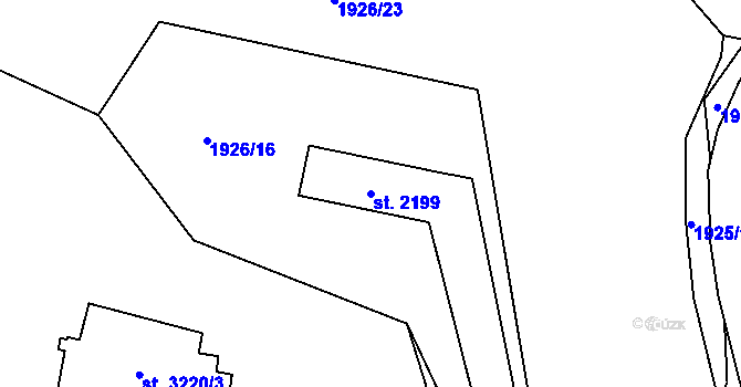 Parcela st. 2199 v KÚ Beroun, Katastrální mapa