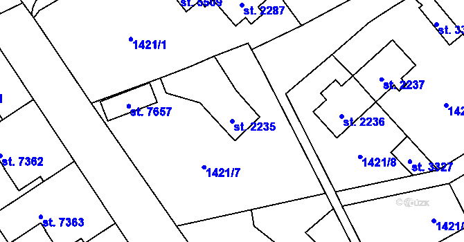 Parcela st. 2235 v KÚ Beroun, Katastrální mapa