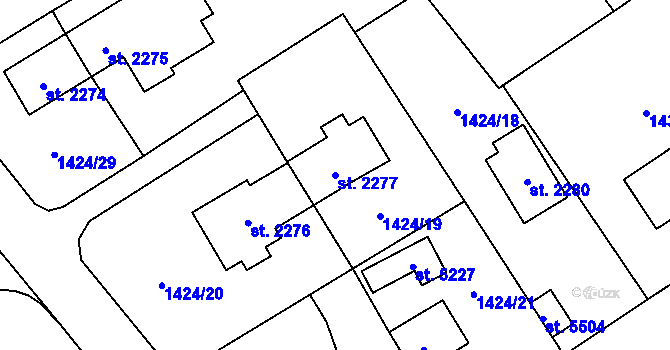 Parcela st. 2277 v KÚ Beroun, Katastrální mapa