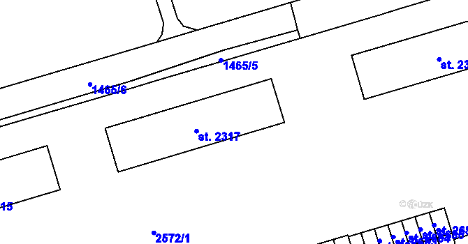 Parcela st. 2318 v KÚ Beroun, Katastrální mapa