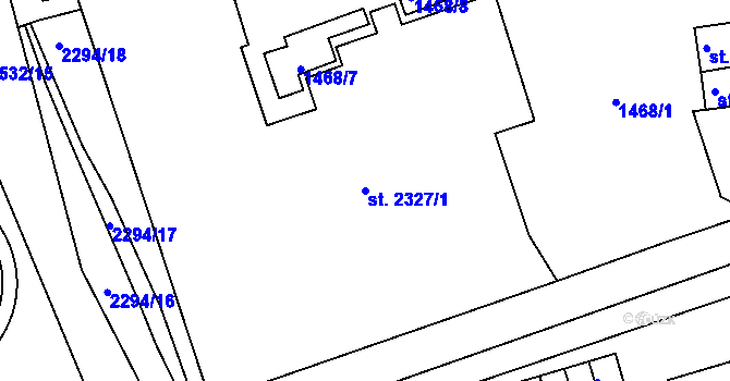 Parcela st. 2327/1 v KÚ Beroun, Katastrální mapa