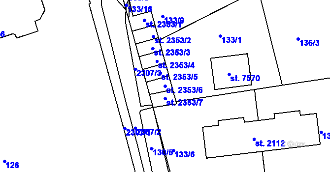 Parcela st. 2353/6 v KÚ Beroun, Katastrální mapa