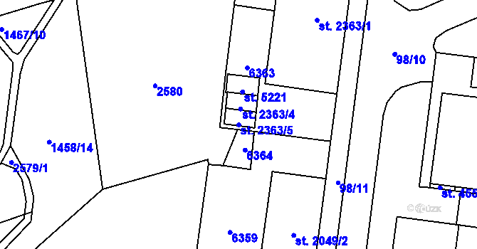 Parcela st. 2363/5 v KÚ Beroun, Katastrální mapa