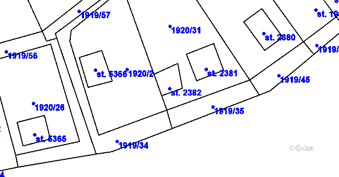 Parcela st. 2382 v KÚ Beroun, Katastrální mapa