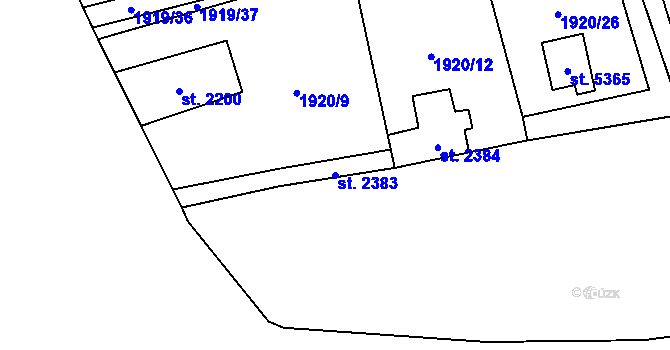 Parcela st. 2383 v KÚ Beroun, Katastrální mapa