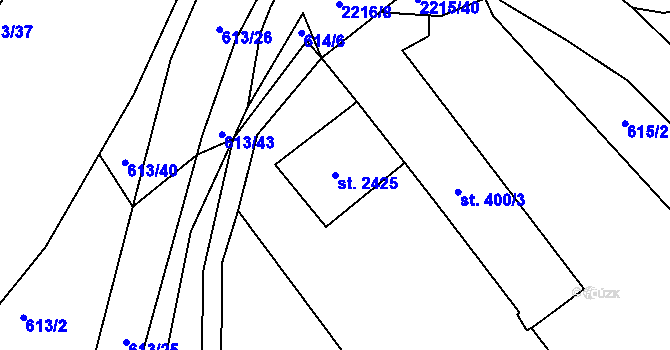 Parcela st. 2425 v KÚ Beroun, Katastrální mapa