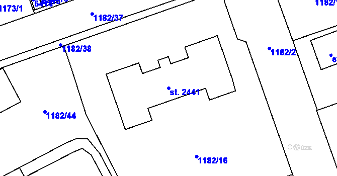 Parcela st. 2441 v KÚ Beroun, Katastrální mapa