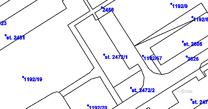 Parcela st. 2472/1 v KÚ Beroun, Katastrální mapa