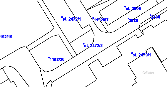 Parcela st. 2472/2 v KÚ Beroun, Katastrální mapa