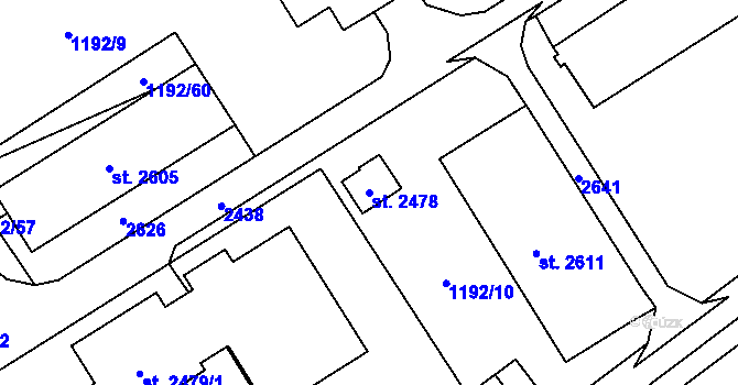 Parcela st. 2478 v KÚ Beroun, Katastrální mapa