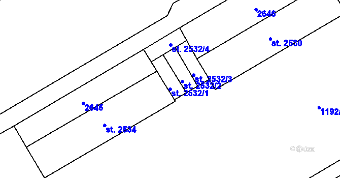 Parcela st. 2532/1 v KÚ Beroun, Katastrální mapa