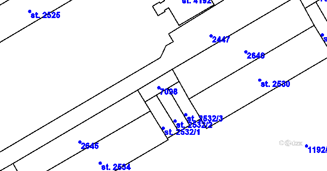 Parcela st. 2532/4 v KÚ Beroun, Katastrální mapa