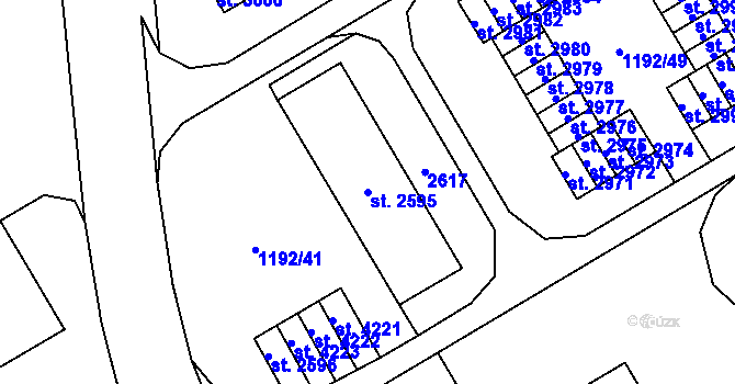 Parcela st. 2595 v KÚ Beroun, Katastrální mapa