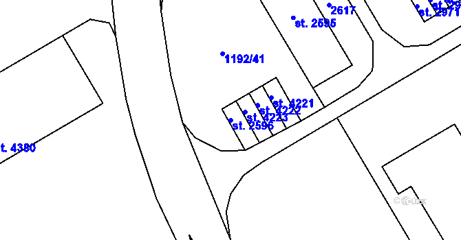 Parcela st. 2596 v KÚ Beroun, Katastrální mapa