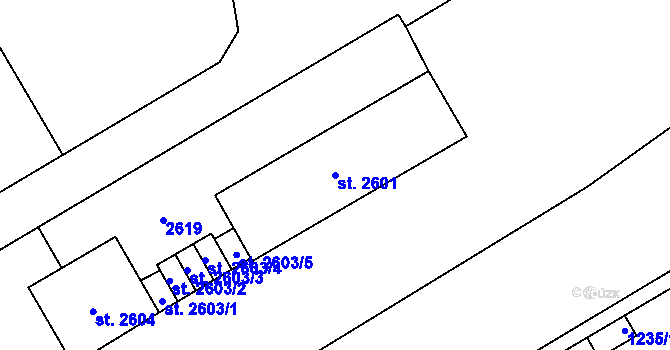 Parcela st. 2601 v KÚ Beroun, Katastrální mapa