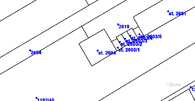 Parcela st. 2604 v KÚ Beroun, Katastrální mapa