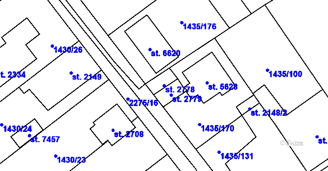 Parcela st. 2778 v KÚ Beroun, Katastrální mapa
