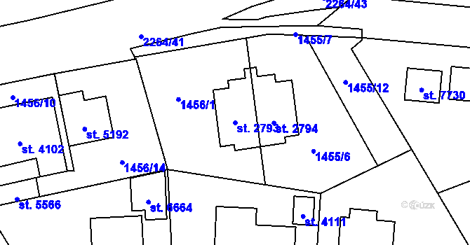 Parcela st. 2793 v KÚ Beroun, Katastrální mapa