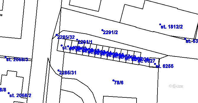 Parcela st. 2965 v KÚ Beroun, Katastrální mapa