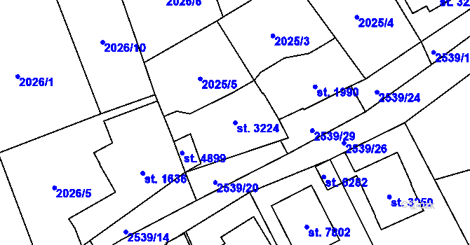 Parcela st. 3224 v KÚ Beroun, Katastrální mapa