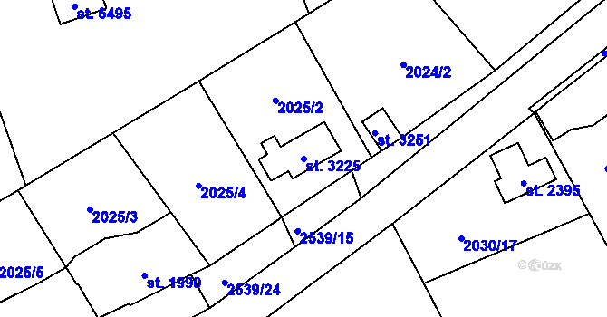 Parcela st. 3225 v KÚ Beroun, Katastrální mapa