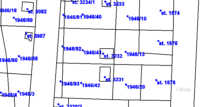 Parcela st. 3232 v KÚ Beroun, Katastrální mapa